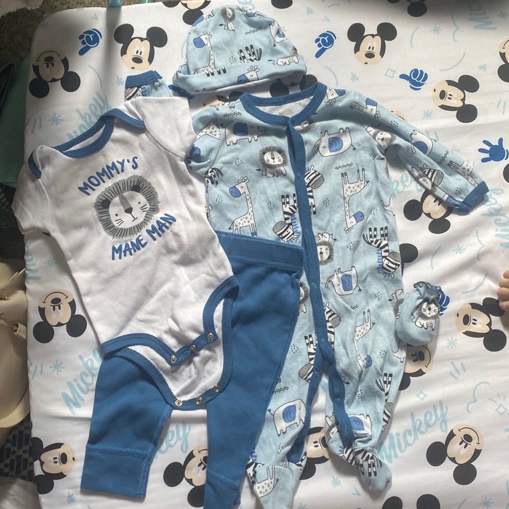 Onesie pants hat footie pajamas and mitts